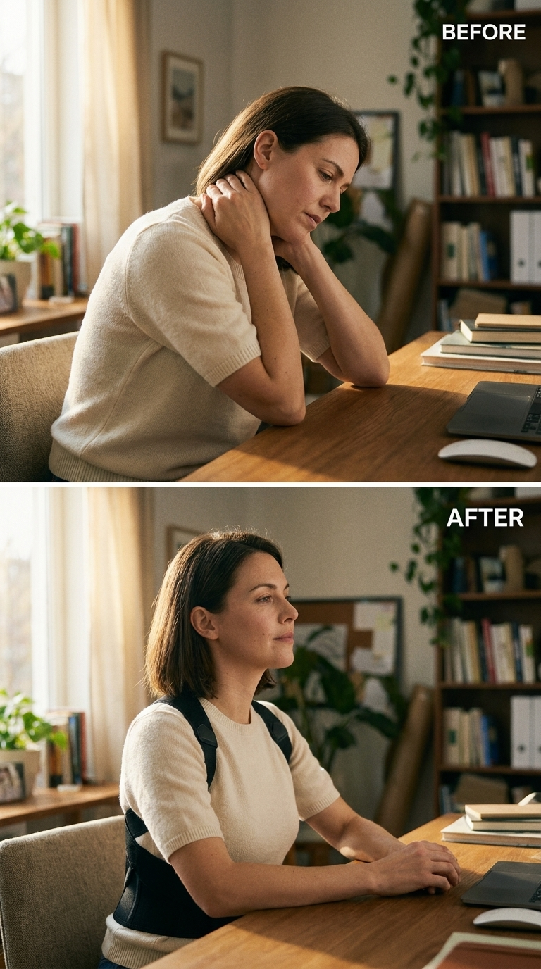Before and after posture comparison
